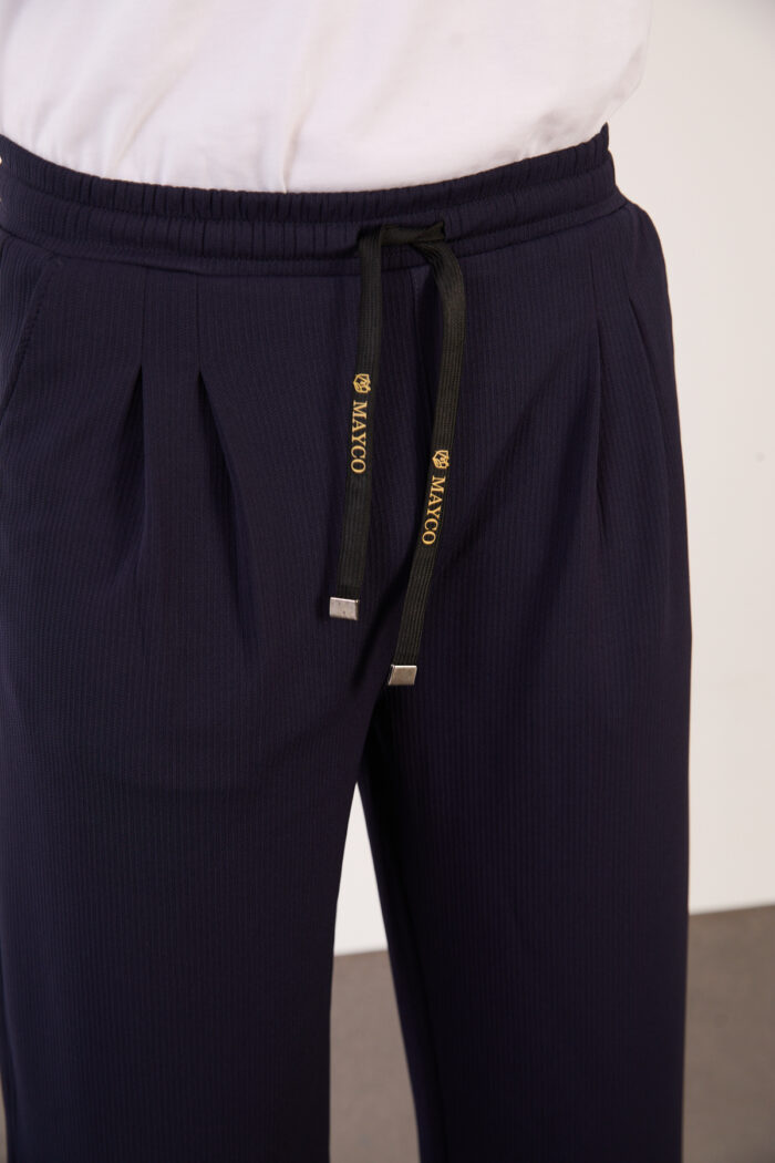 Erkek Lacivert Bugy Kesim Zara Tarz Bel Lastikli Bağcıklı Pantolon 2608 Model - Görsel 6