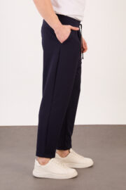 Erkek Lacivert Zara Kesim Yarı Şalvar Lastikli Bağcıklı Pantolon 2606 Model - Görsel 5