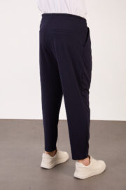 Erkek Lacivert Zara Kesim Yarı Şalvar Lastikli Bağcıklı Pantolon 2606 Model - Görsel 6