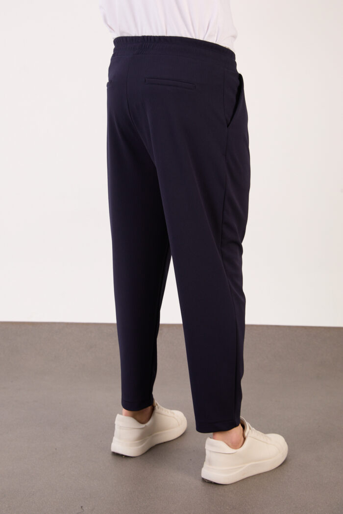Erkek Lacivert Zara Kesim Yarı Şalvar Lastikli Bağcıklı Pantolon 2606 Model - Görsel 6
