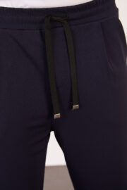 Erkek Lacivert Zara Kesim Yarı Şalvar Lastikli Bağcıklı Pantolon 2606 Model - Görsel 4