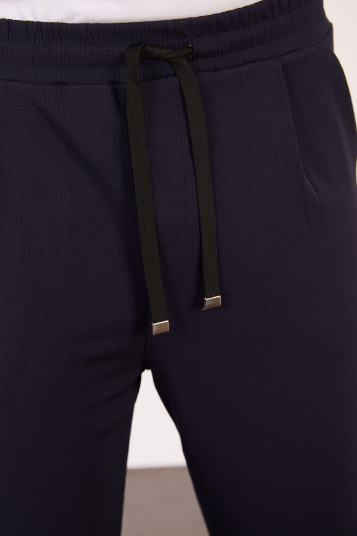 Erkek Lacivert Zara Kesim Yarı Şalvar Lastikli Bağcıklı Pantolon 2606 Model - Görsel 4