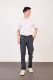 Erkek Antrasit Paraşüt Pantolon Bel Lastikli Kuşaklı Spor 06 Model