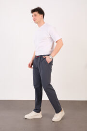 Erkek Antrasit Paraşüt Pantolon Bel Lastikli Kuşaklı Spor 06 Model - Görsel 2