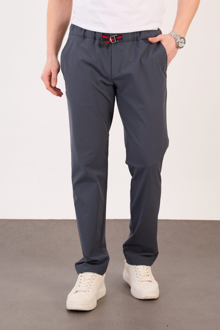 Erkek Antrasit Paraşüt Pantolon Bel Lastikli Kuşaklı Spor 06 Model - Görsel 3