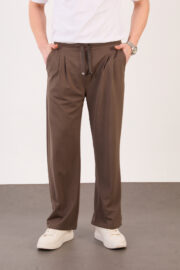 Erkek Kahve Bugy Kesim Zara Tarz Bel Lastikli Bağcıklı Pantolon 2608 Model - Görsel 3