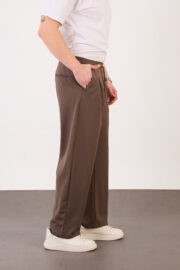 Erkek Kahve Bugy Kesim Zara Tarz Bel Lastikli Bağcıklı Pantolon 2608 Model - Görsel 4