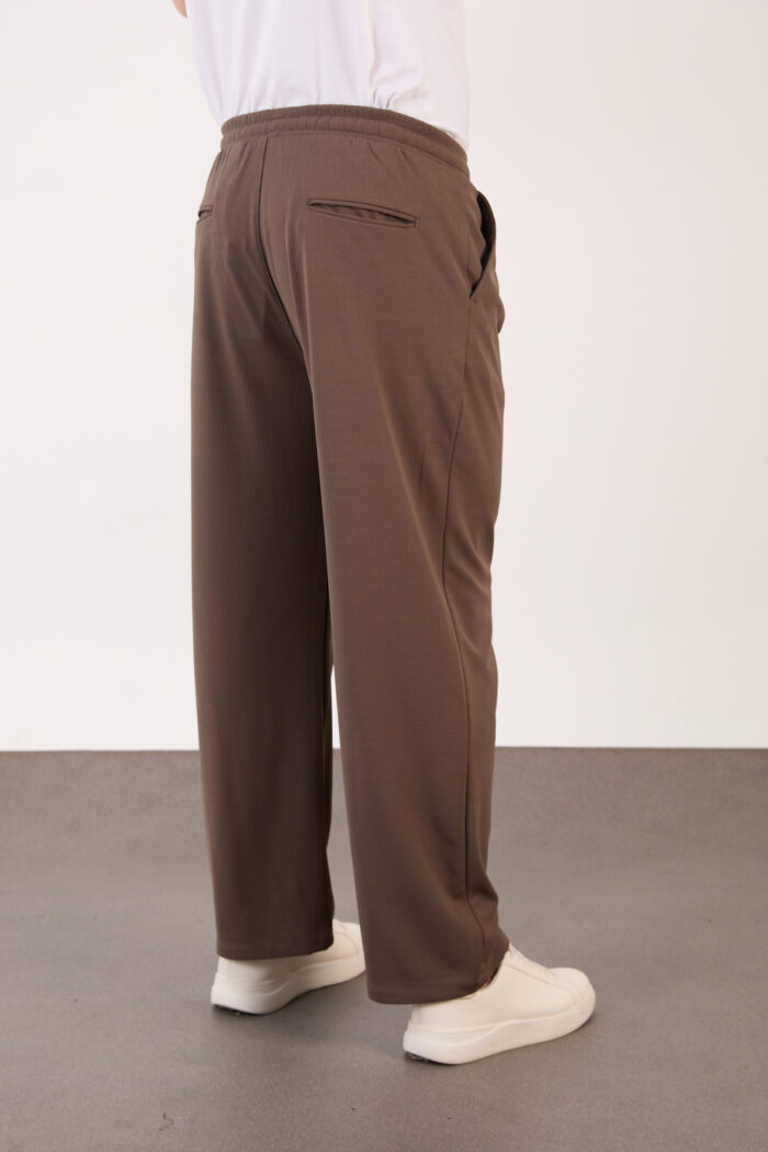 Erkek Kahve Bugy Kesim Zara Tarz Bel Lastikli Bağcıklı Pantolon 2608 Model - Görsel 5