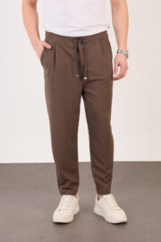 Erkek Haki Zara Kesim Yarı Şalvar Lastikli Bağcıklı Pantolon 2606 Model - Görsel 3