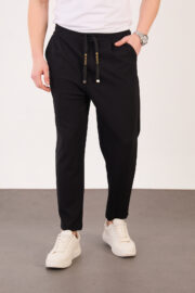 Erkek Siyah Zara Kesim Yarı Şalvar Lastikli Bağcıklı Pantolon 2606 Model - Görsel 2