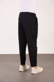 Erkek Siyah Zara Kesim Yarı Şalvar Lastikli Bağcıklı Pantolon 2606 Model - Görsel 5