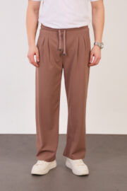 Erkek Haki Bugy Kesim Zara Tarz Bel Lastikli Bağcıklı Pantolon 2608 Model - Görsel 2